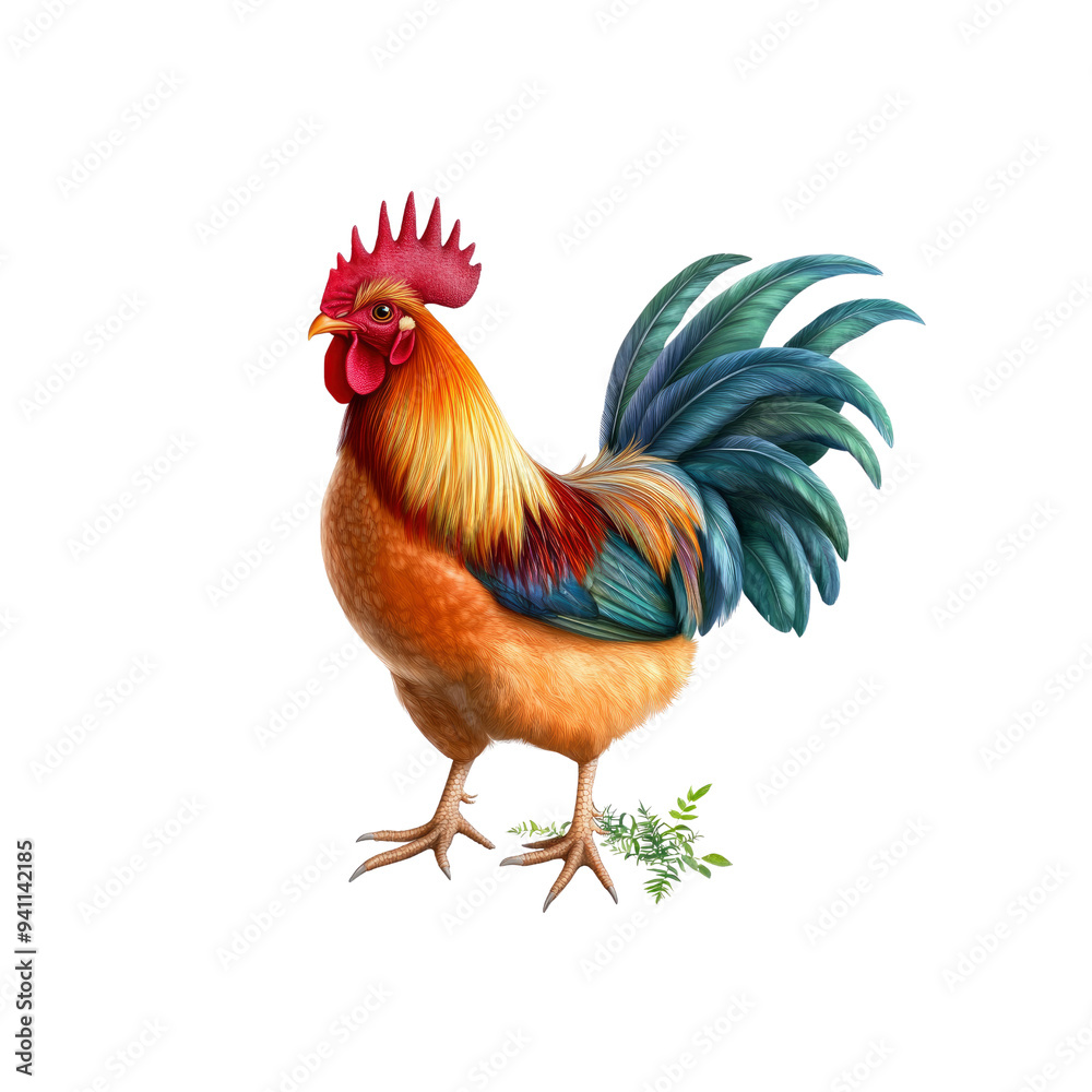 Fototapeta premium Colorful Rooster Illustration
