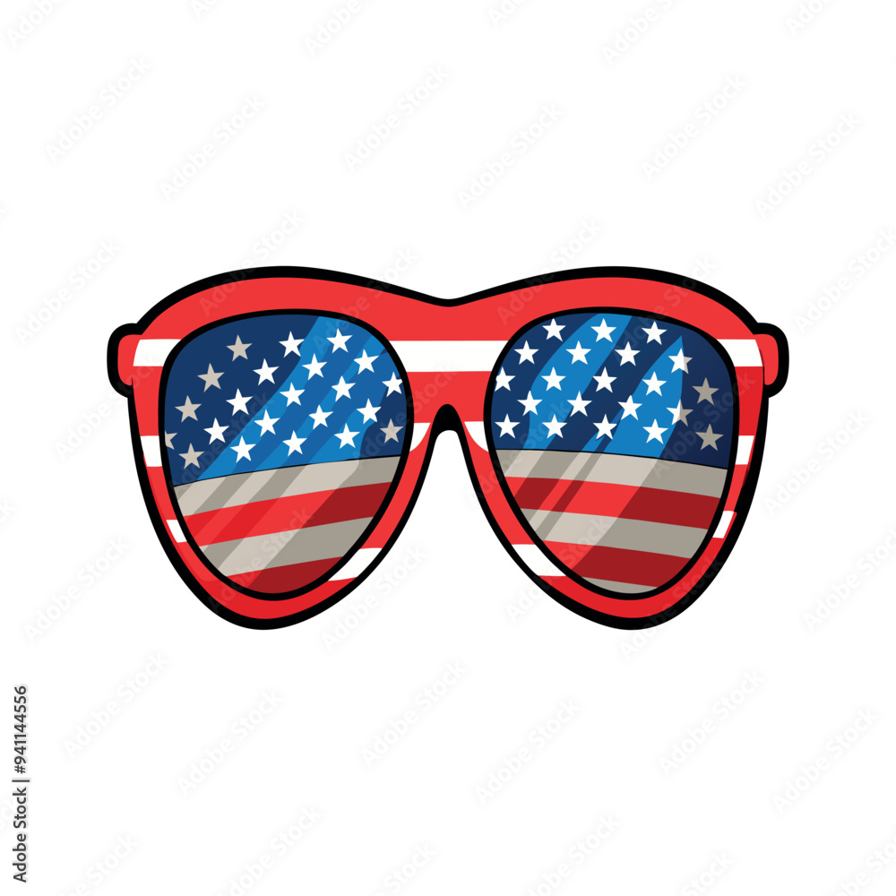 Vector sunglasses with american flag illustration template Vector sunglasses with american flag illustration template