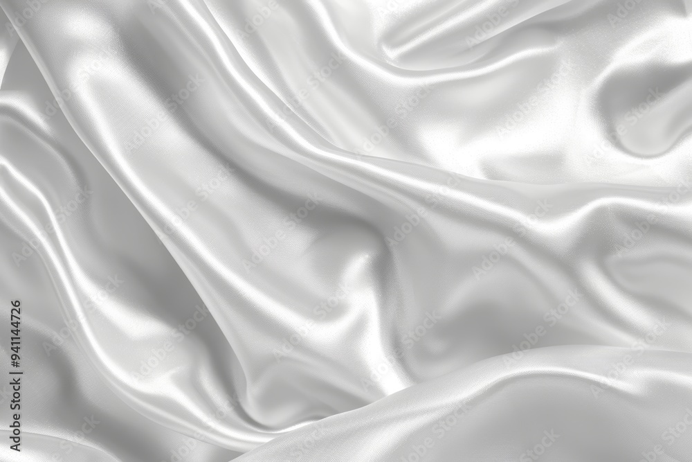 Fototapeta premium Elegant white silk satin fabric texture background, Abstract silky cloth, wallpaper, or backdrop