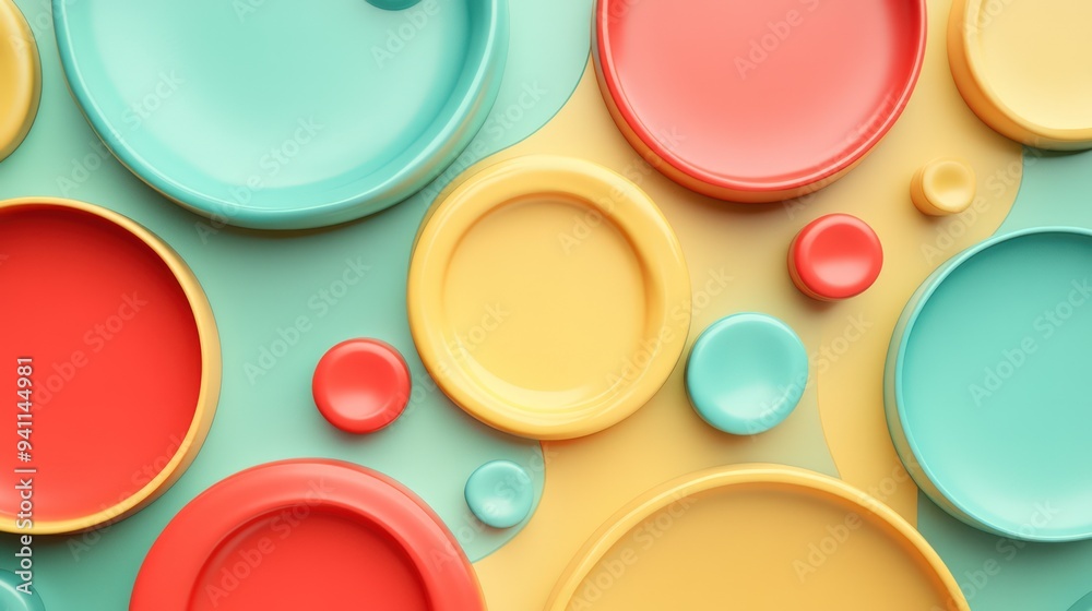 Abstract background with colorful circles in red, yellow, and green. Abstract background with colorful circles in red, yellow, and green.