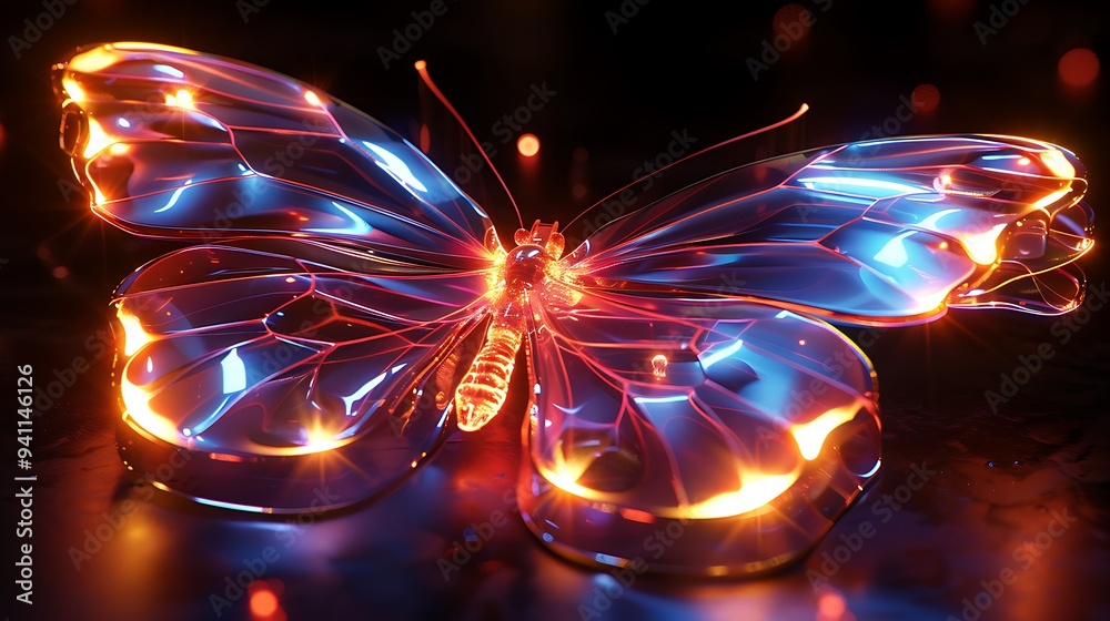 Futuristic Neon Wings Butterfly Futuristic Neon Wings Butterfly
