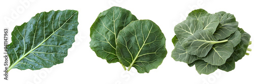 Fresh Organic Collard Greens on Transparent Background Perfect for Healthy Eating, Cooking Inspiration, and Nutritional Content Creation