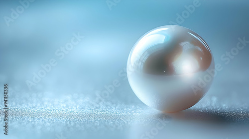 Abstract Background with White Pearl on Blue Surface