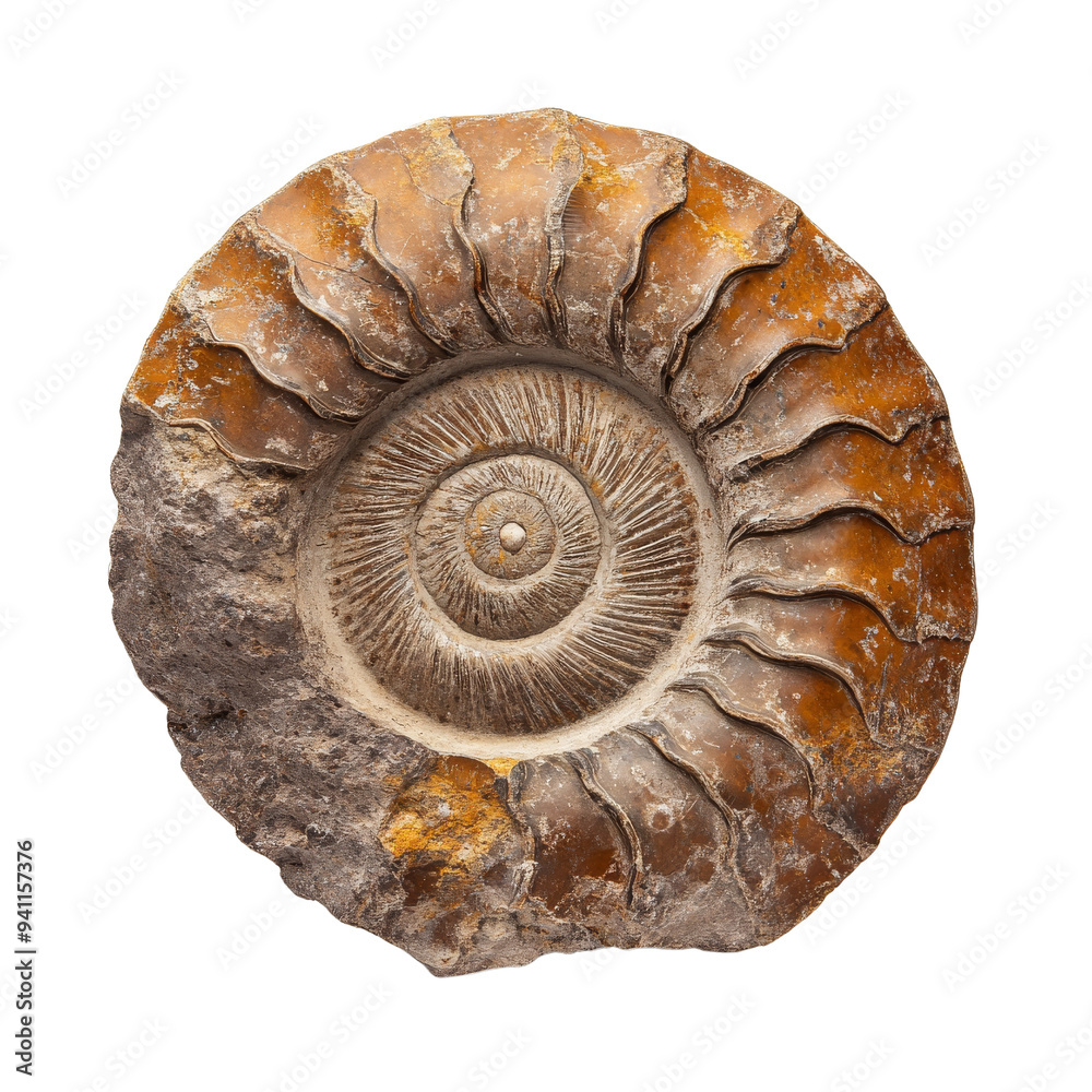 Detailed fossil image showcasing the intricate spiral design of an ammonite shell, perfect for educational and natural history projects. Detailed fossil image showcasing the intricate spiral design of an ammonite shell, perfect for educational and natural history projects.
