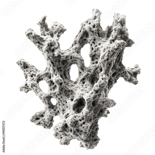 A coral isolated on transparent background, perfect for marine or aquatic themed designs and projects.