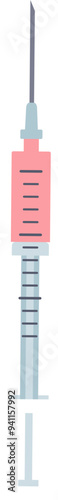 Vertical syringe illustration with needle and measurement markings, symbolizing medical injections.