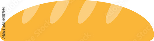 Illustration of a golden brown loaf of bread with scoring on top.