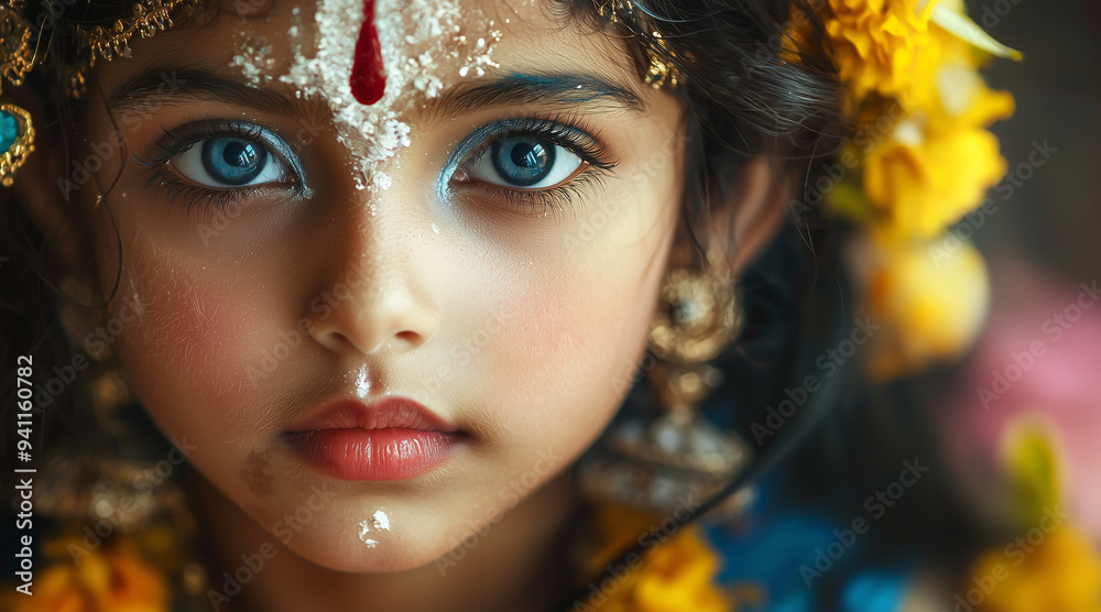 Indian girl as Krishna Indian girl as Krishna
