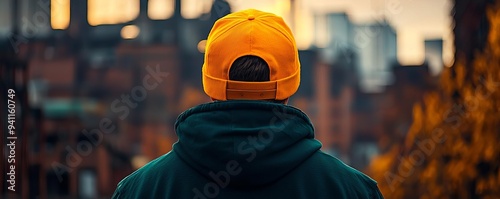 A man standing outside a closeddown factory, with a nostalgic and mournful expression photo