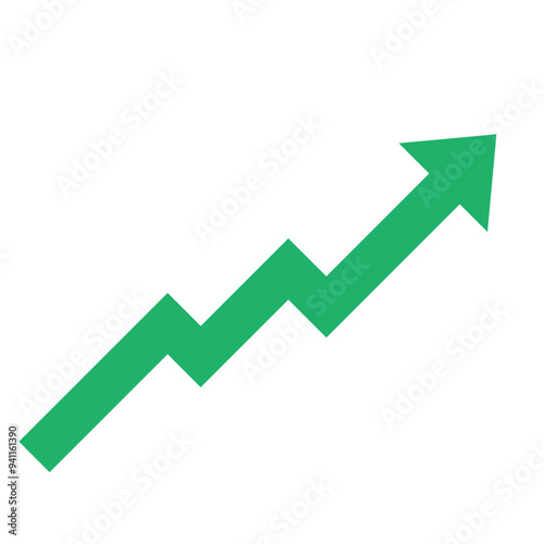 green arrow business graph pointing up represent profit