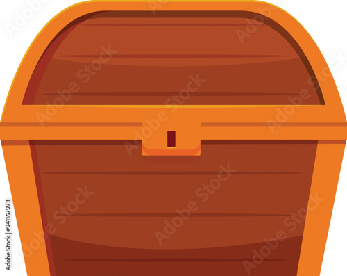 Sturdy wooden chest with a secure metal lock, safeguarding valuable possessions or hidden treasures