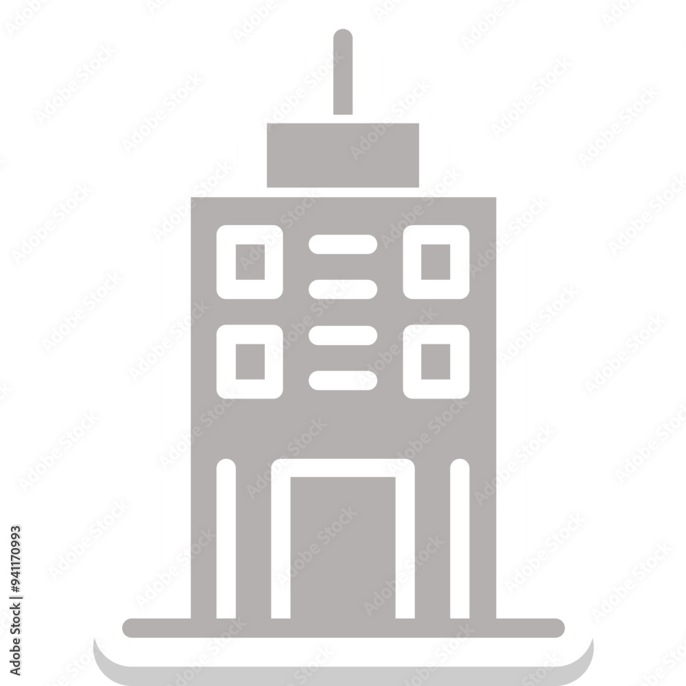 Hotel Building vector icon in sticker style Hotel Building vector icon in sticker style