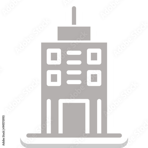 Hotel Building vector icon in sticker style 