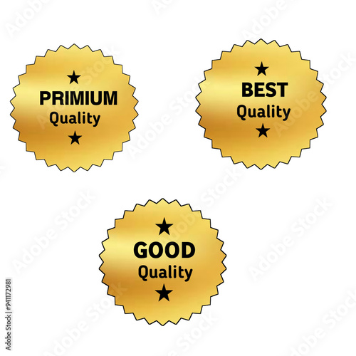 Primium quality good quality best quality golden sticker  photo