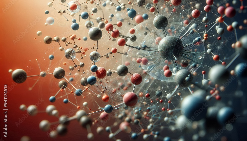 Fototapeta premium Closeup of an abstract biological and scientific molecular structure concept