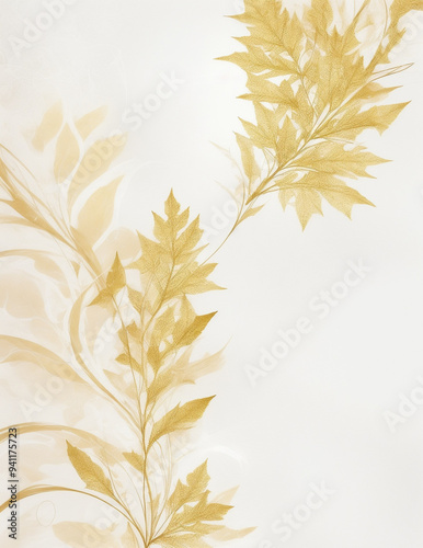 autumn leaves on white - abstract vintage brown leaves background - Generative AI