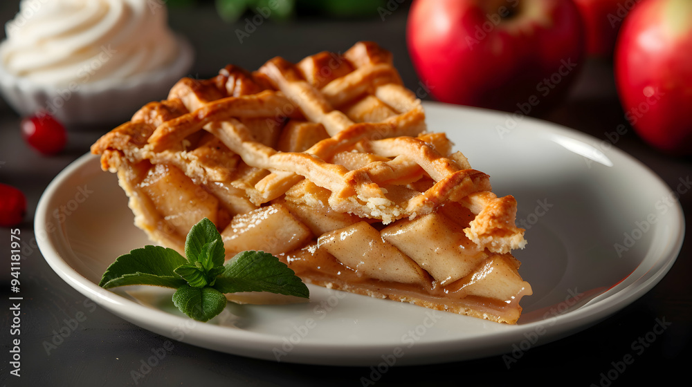 Apple Pie With Vanilla Ice Cream Romantic Apple Pie With Vanilla Ice Cream Romantic
