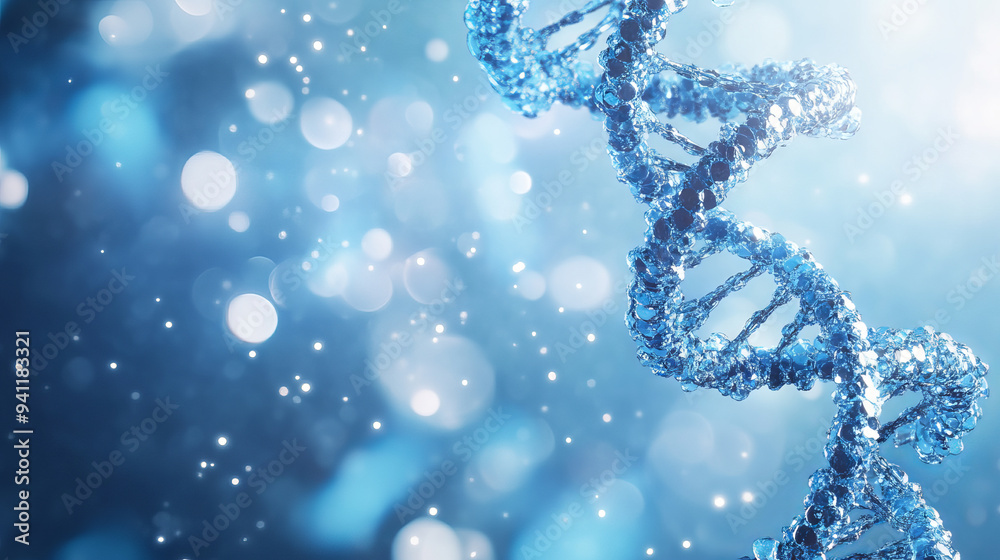 A DNA molecule set against a blue background illustrates the concept of biochemistry. --ar 16:9 --v 6.1 Job ID: eff4ddf4-5d10-4a5c-85a8-ac6e52f214c6 A DNA molecule set against a blue background illustrates the concept of biochemistry. --ar 16:9 --v 6.1 Job ID: eff4ddf4-5d10-4a5c-85a8-ac6e52f214c6