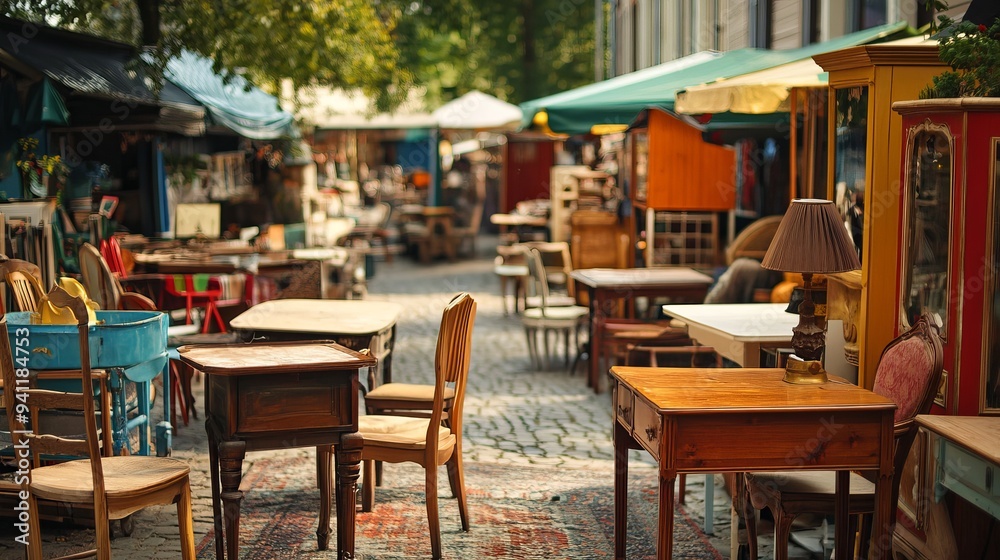 Germany: Furniture on flea market Germany: Furniture on flea market