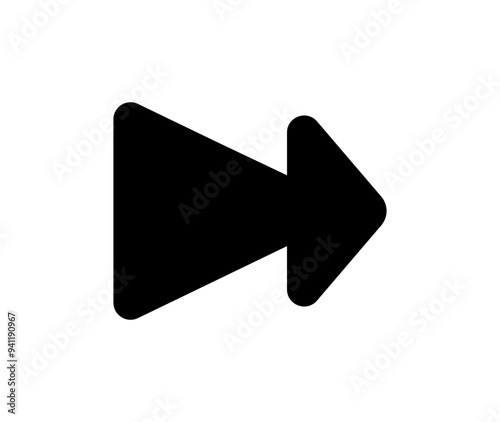 Single arrow icon. Vector black right arrow icon.