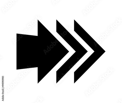 Arrow icon. Vector black right arrow icon.