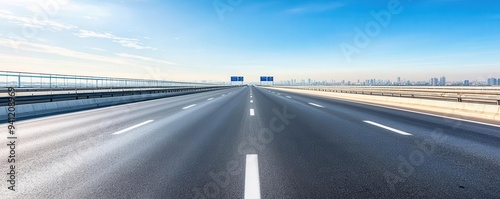 Elevated highway with pristine pavement, forming part of an extensive road network, road, modern city infrastructure
