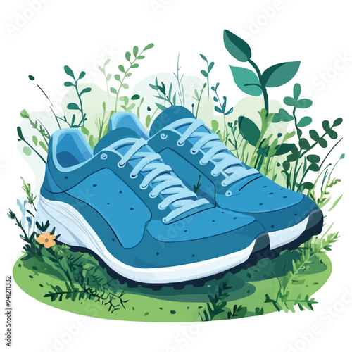 blue sneakers vector