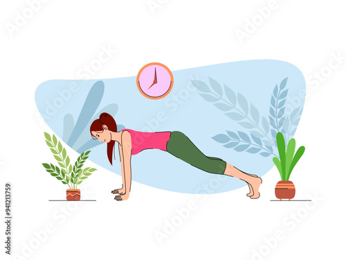 Woman Doing Yoga Exercises