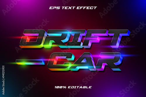 drift car editable text effect
