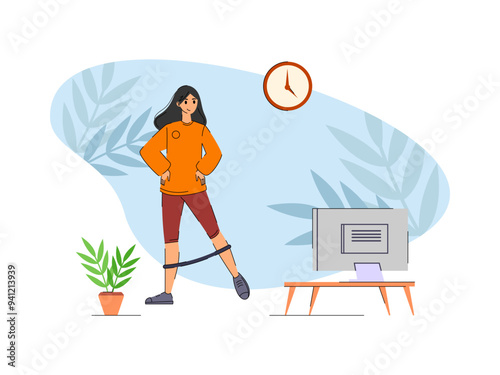 Woman Doing Fitness Exercises