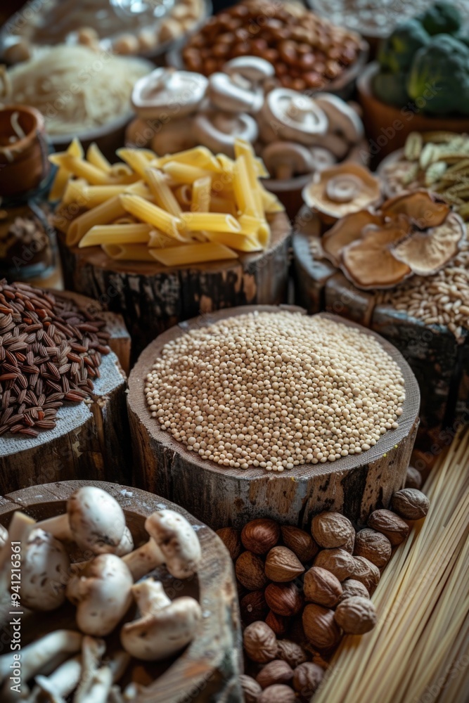 A selection of various dishes and snacks on a table, ideal for showcasing options or meal planning A selection of various dishes and snacks on a table, ideal for showcasing options or meal planning