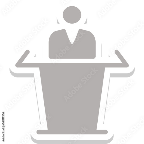 Receptionist vector icon in sticker style 
