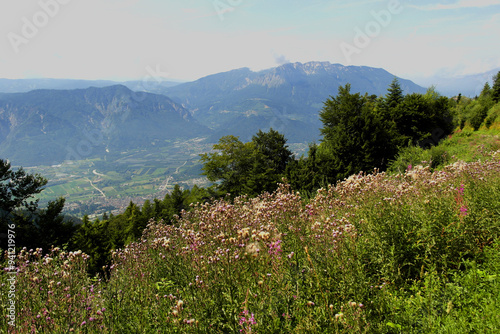 Panorama from Mount Vetriolo, Levico Terme, Trentino Alto Adige, Italy photo