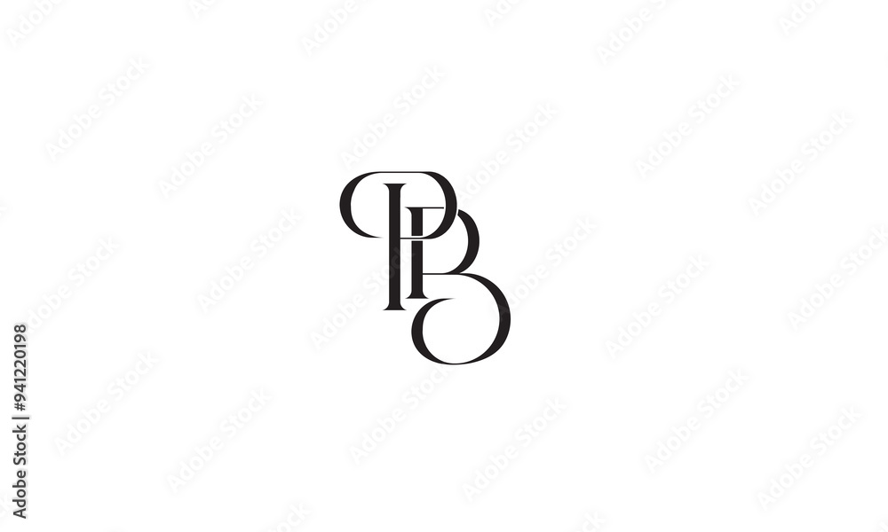 PB, BP, P, B Abstract Letters Logo Monogram PB, BP, P, B Abstract Letters Logo Monogram