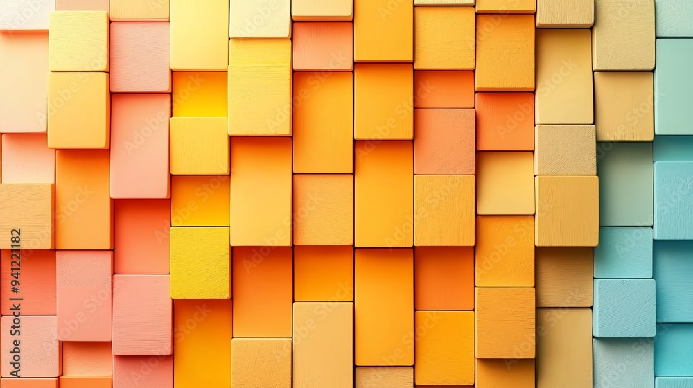Colorful Block Wall.