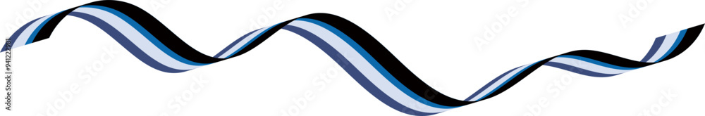 Fototapeta premium Abstract retro striped ribbon illustration.