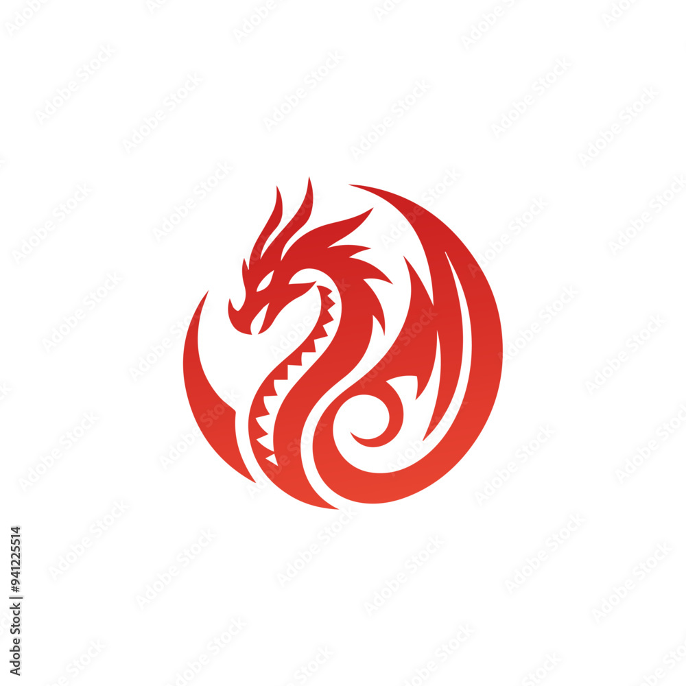 Black and White Dragon logo Design. Dragon Vector Illustration Black and White Dragon logo Design. Dragon Vector Illustration