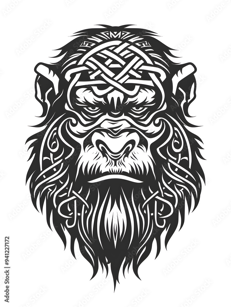 Fototapeta premium Abominable head very simple traditional tattoo