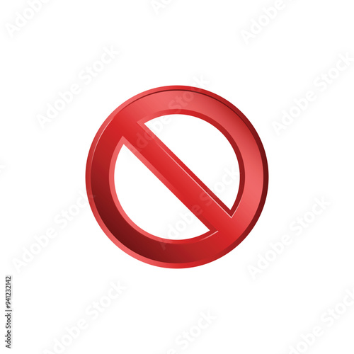3d red gradient prohibited sign not allowed forbidden icon warning or stop symbol safety danger vector cllipart png
