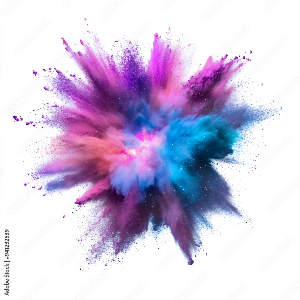 A colorful explosion of powder creating a vibrant and dynamic visual effect.