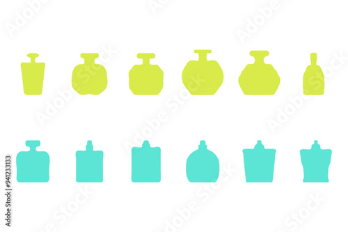 Simple perfume bottle icon set