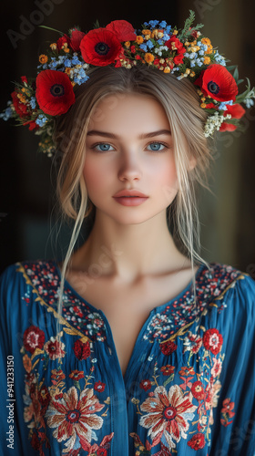 Scandinavia woman traditional costume