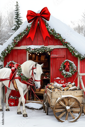 christmas sleigh with gifts