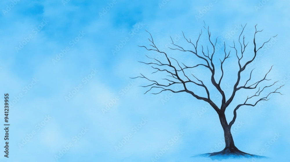 A watercolor scene of a withered tree shedding its last leaf, but in the background, a new sapling begins to grow, symbolizing hope and renewal after depression A watercolor scene of a withered tree shedding its last leaf, but in the background, a new sapling begins to grow, symbolizing hope and renewal after depression