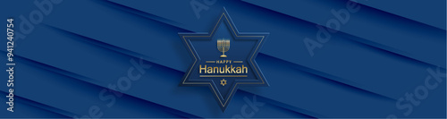 Happy Hanukkah card with nice and creative symbols on color background for Hanukkah Jewish holiday