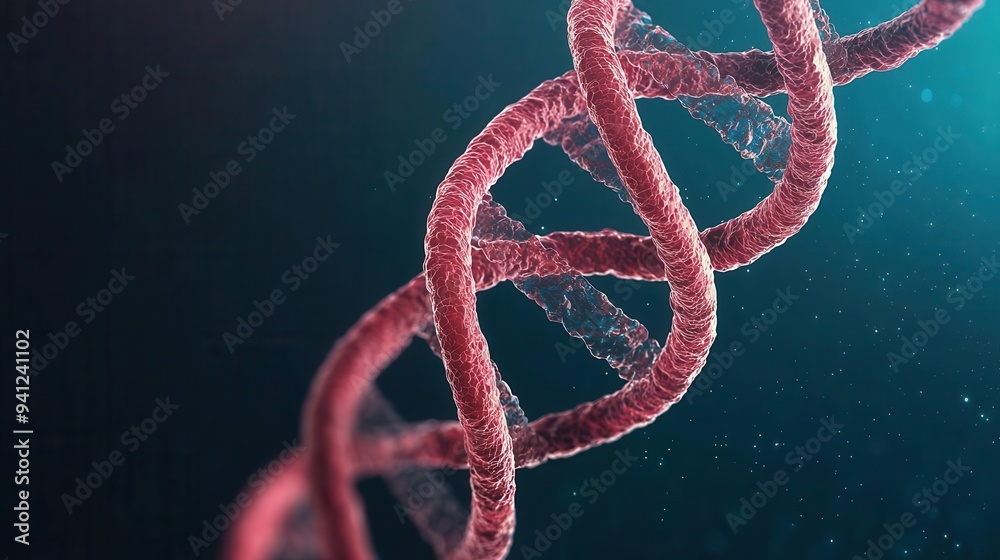 Digital human genome floating in a virtual space, genetics in the digital age Digital human genome floating in a virtual space, genetics in the digital age