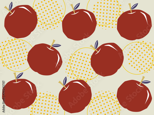 レトロな赤いりんごの背景