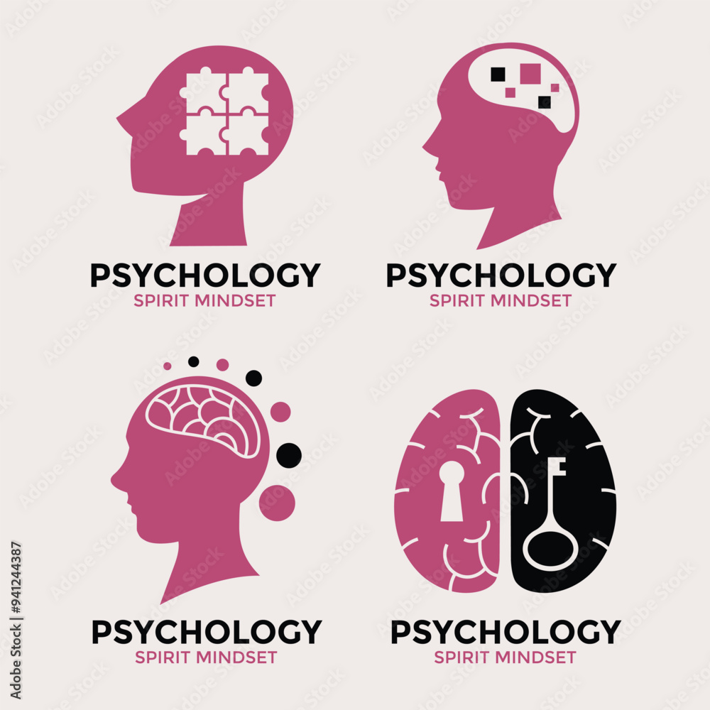 Set of collection Psychology and Therapy Emblem Idea Design Set of collection Psychology and Therapy Emblem Idea Design