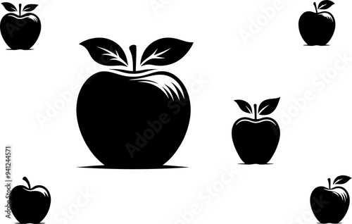 apple silhouette vector art illustration photo