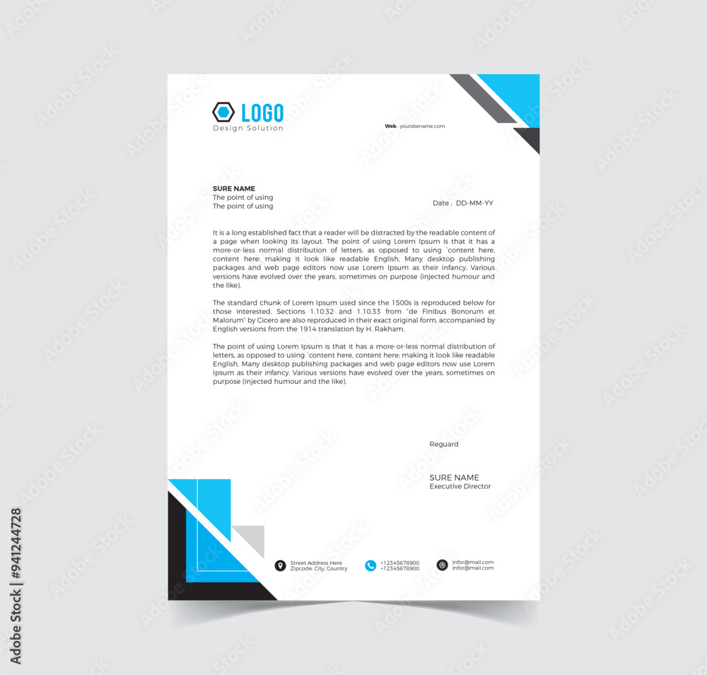 Corporate Business Letterhead Template Design with Vector File Corporate Business Letterhead Template Design with Vector File